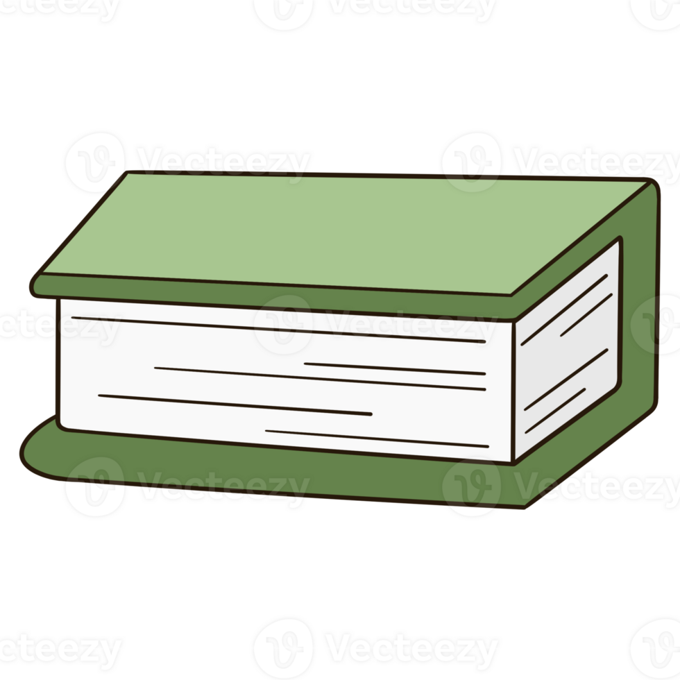 Green book icon on transparent background png