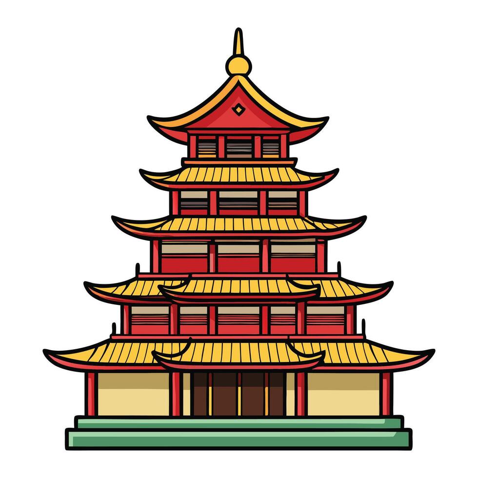 Chinese pagoda illustration illustration vector