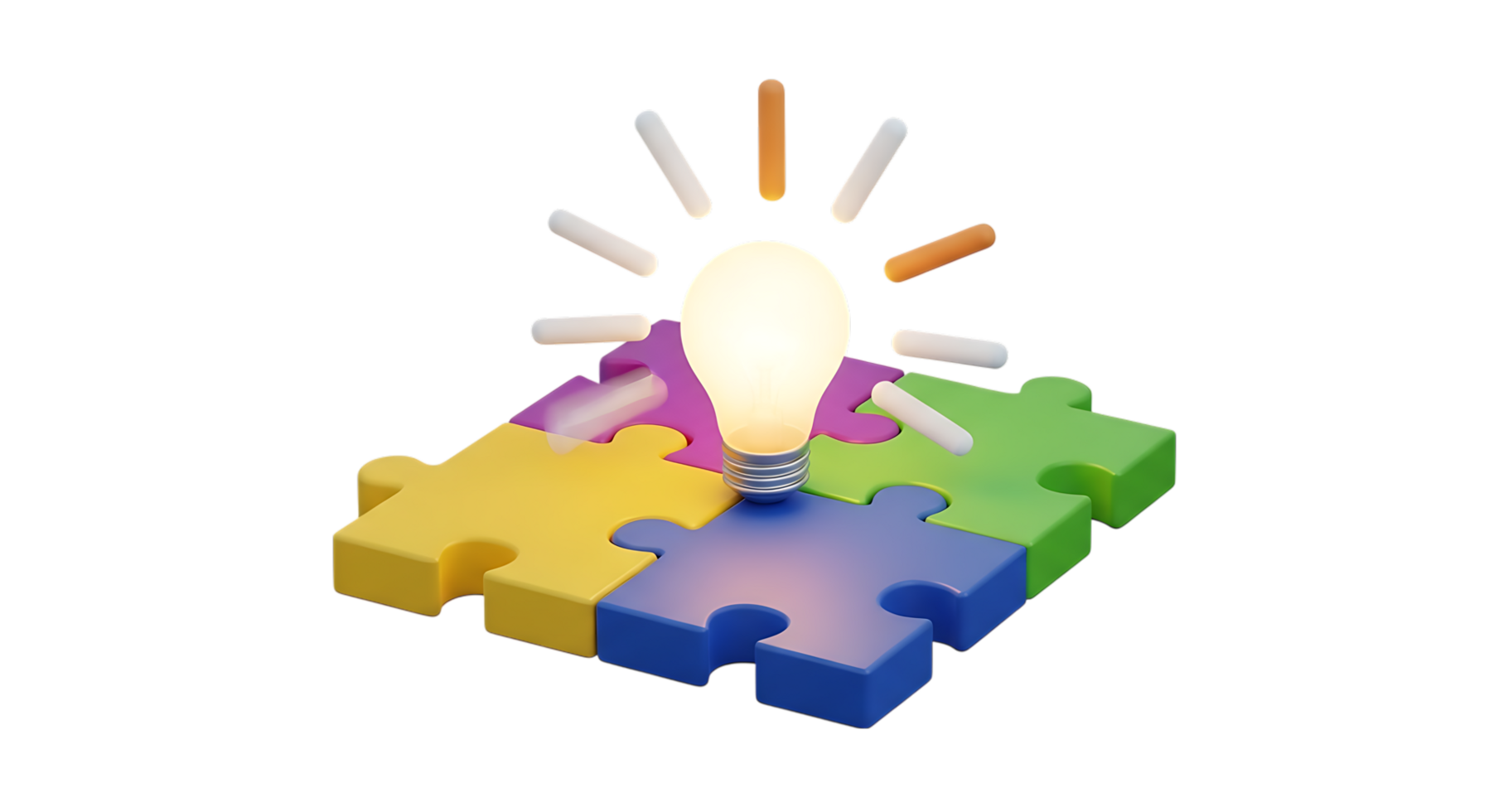 A puzzle piece with a light bulb on it png