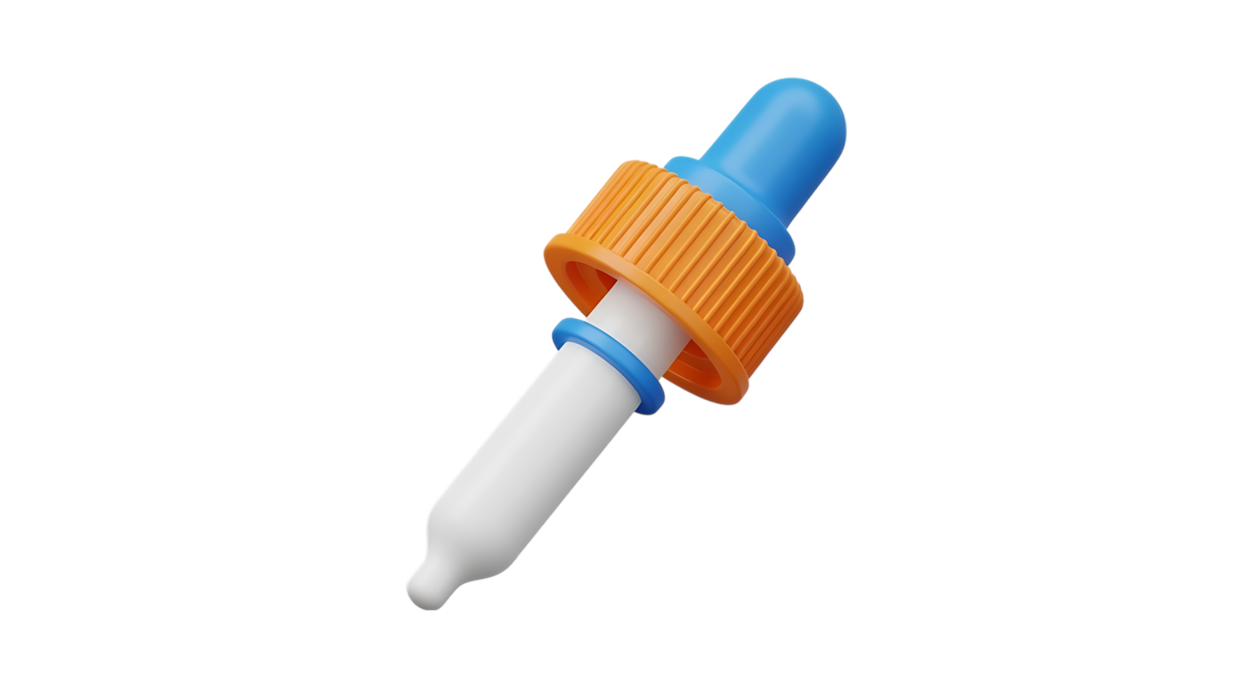 A blue and orange syringe with a cap png