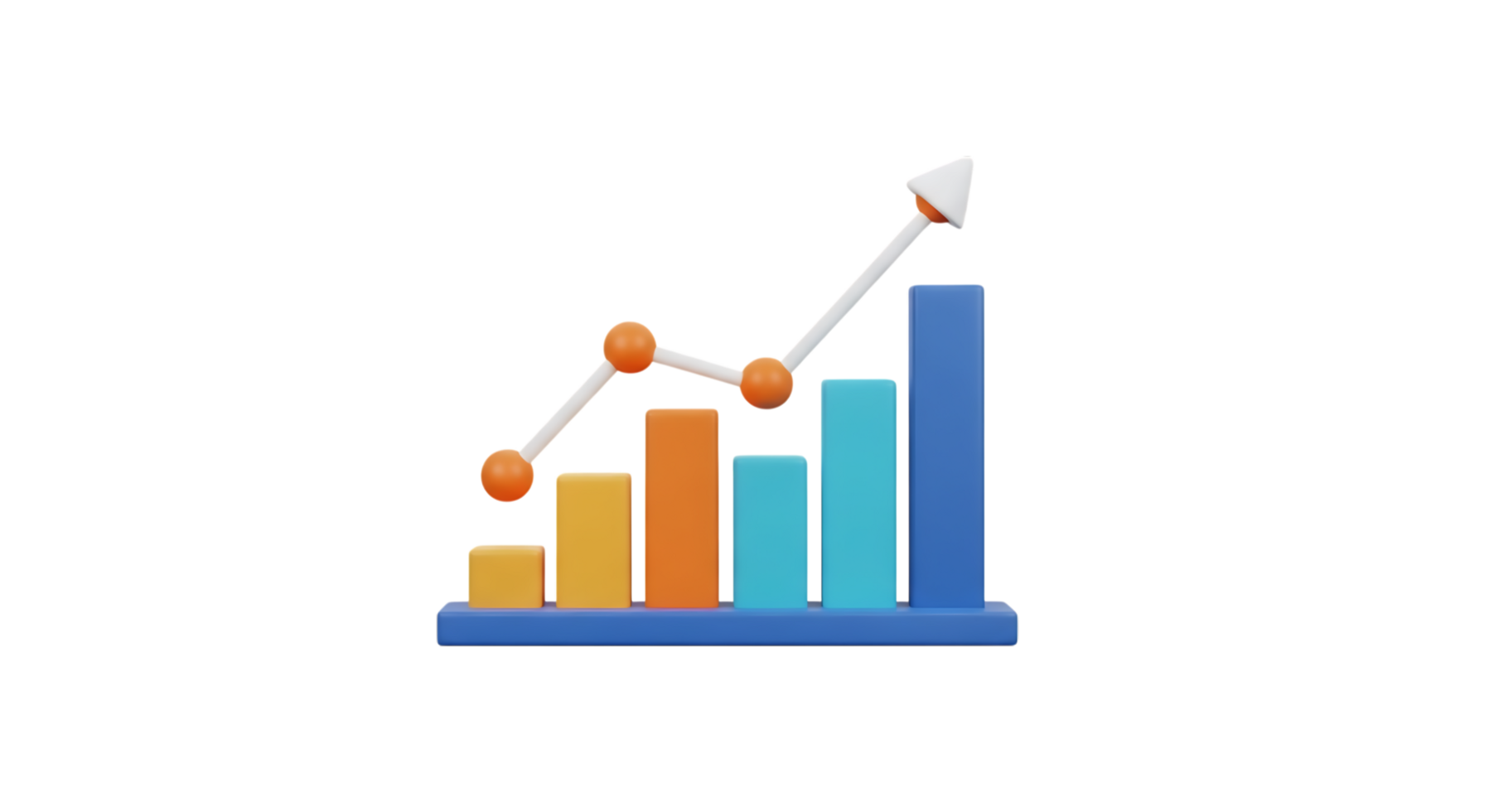 A graph chart with an arrow going up png