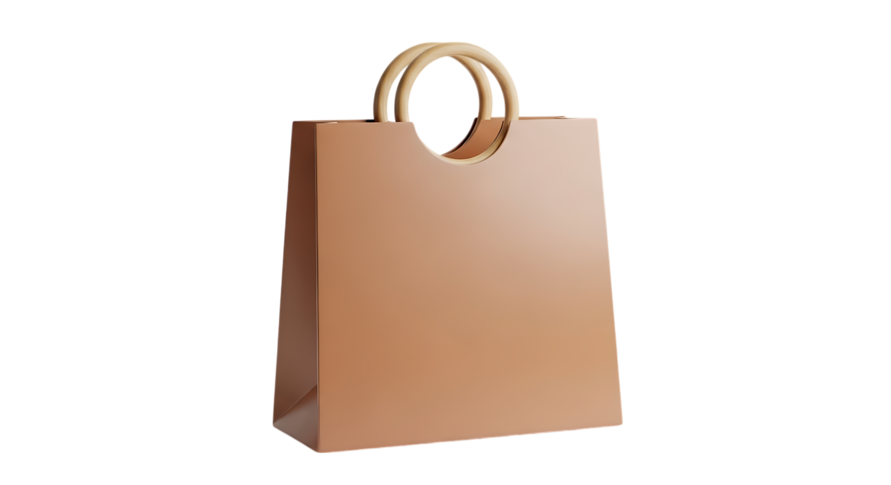 A brown paper bag with a handle png