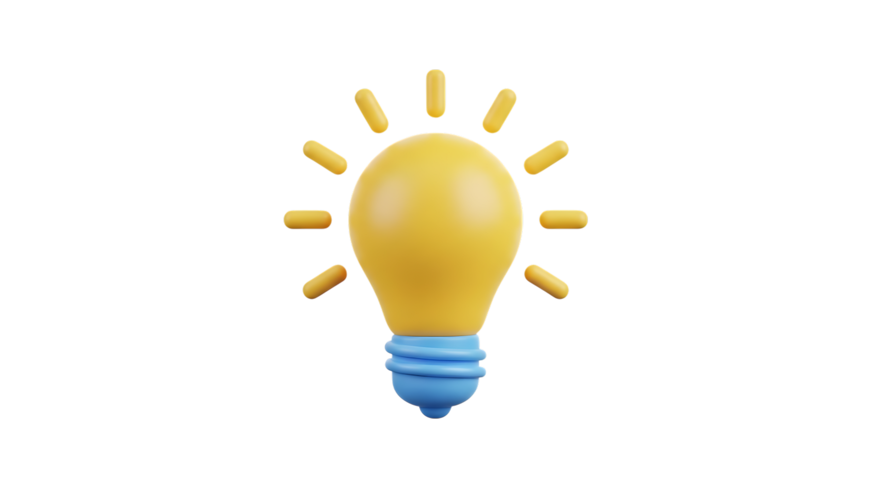 A light bulb with a blue and yellow light coming out of it png