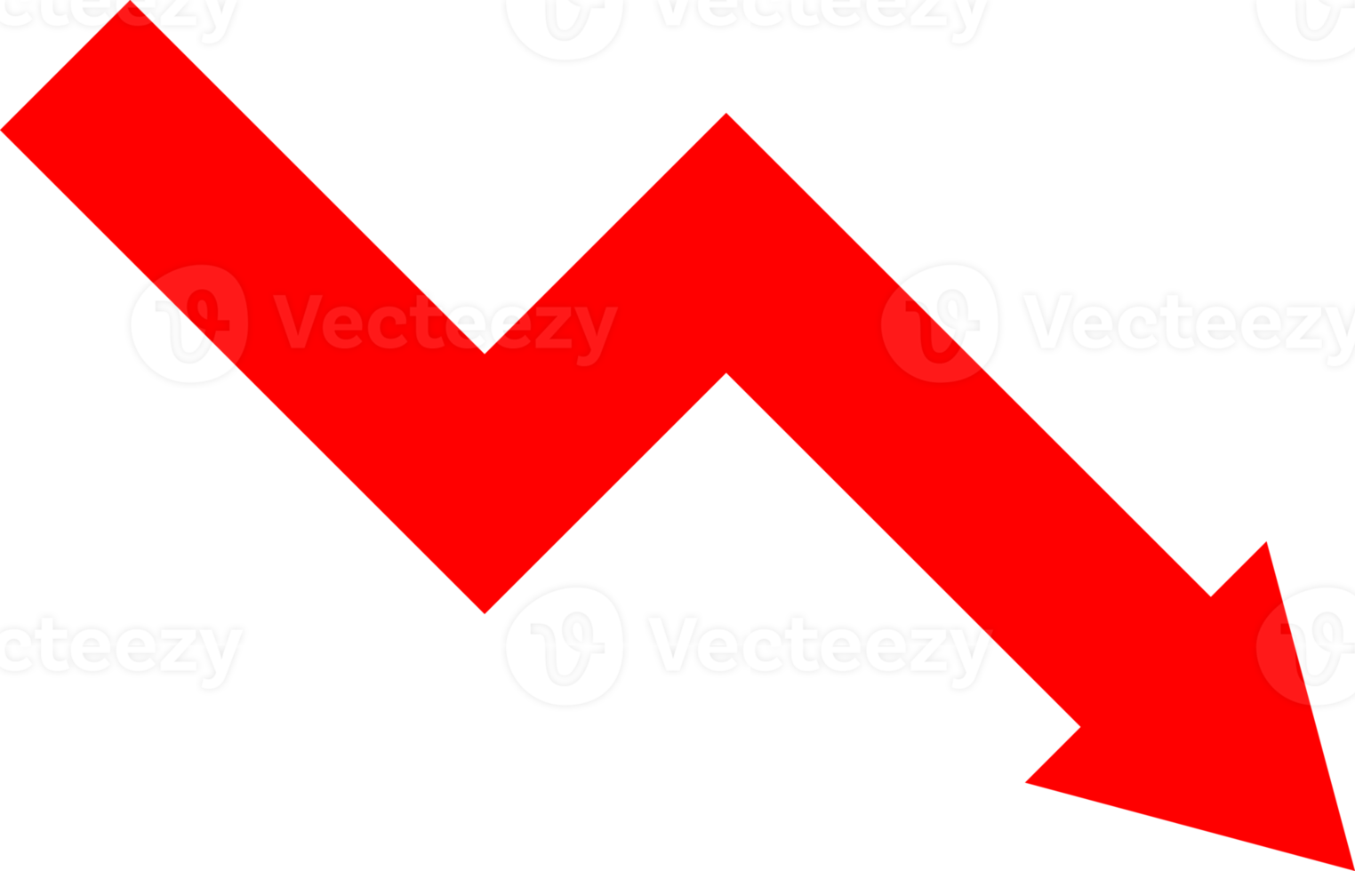 Red down arrow zigzag png