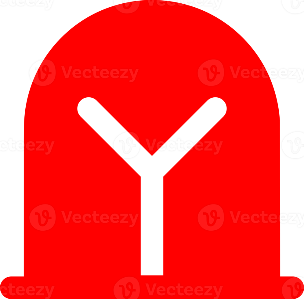 Red emergency fighing light siren icon png