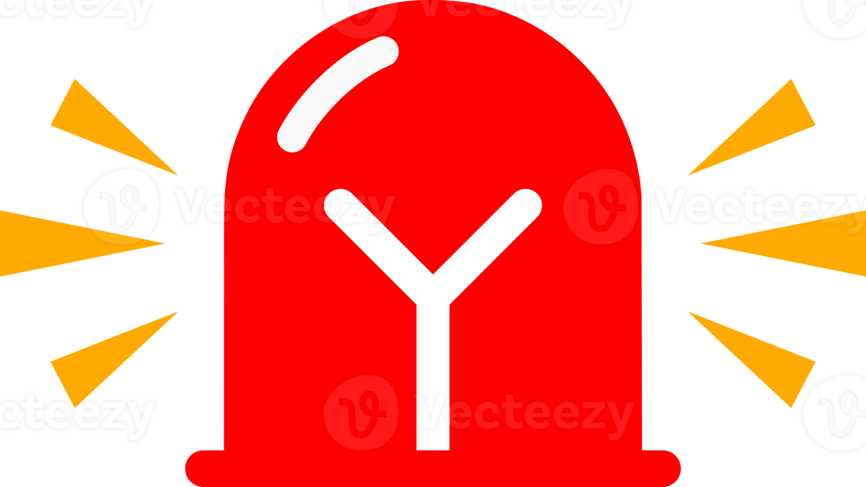 Red icon emergency fighing light siren doodle png