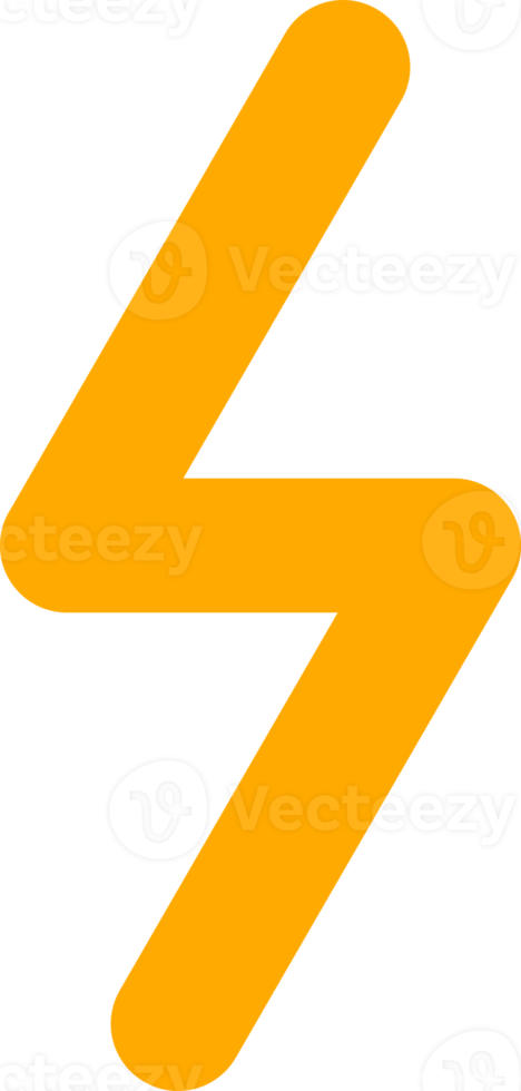 Line yellow electric thunder bolt power png