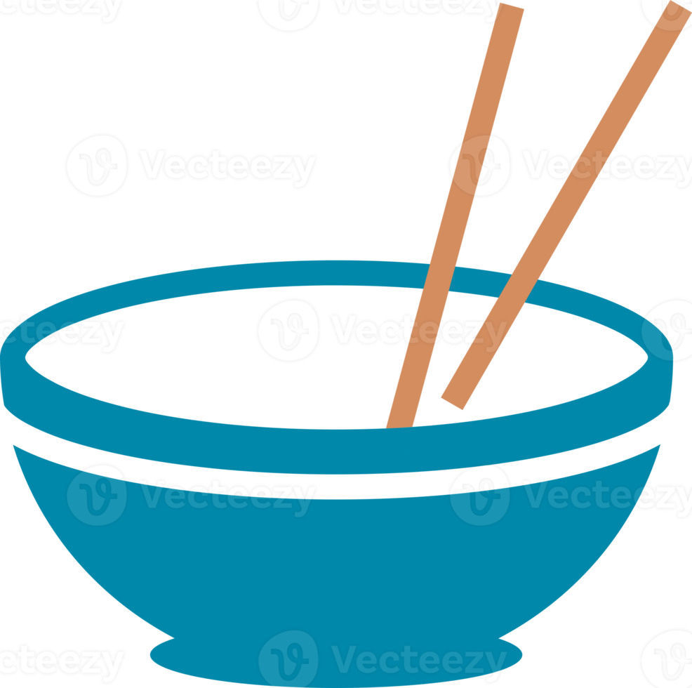 Blue chopsticks and bowl png