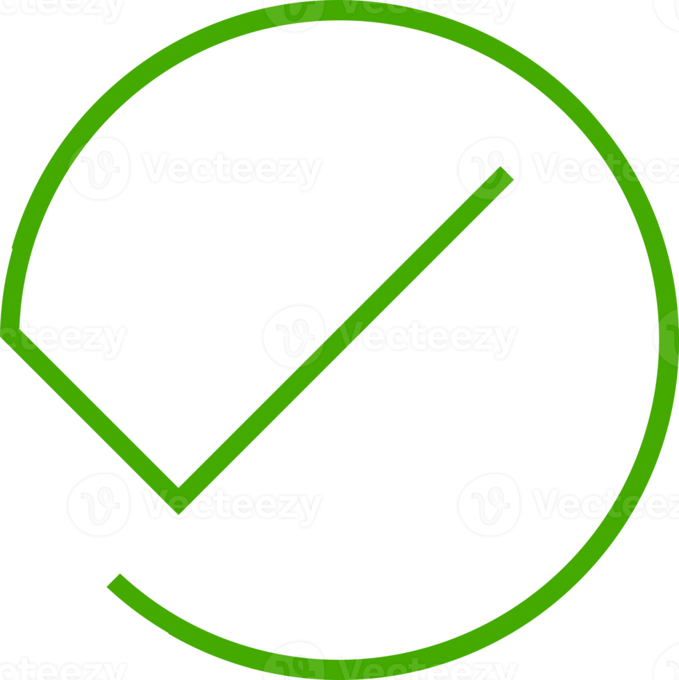 Check mark green line png