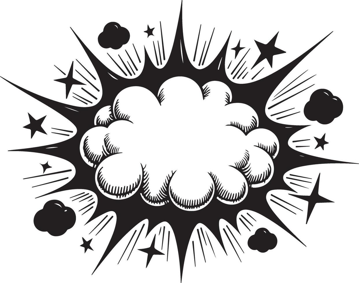 Comic book style explosion illustration vector