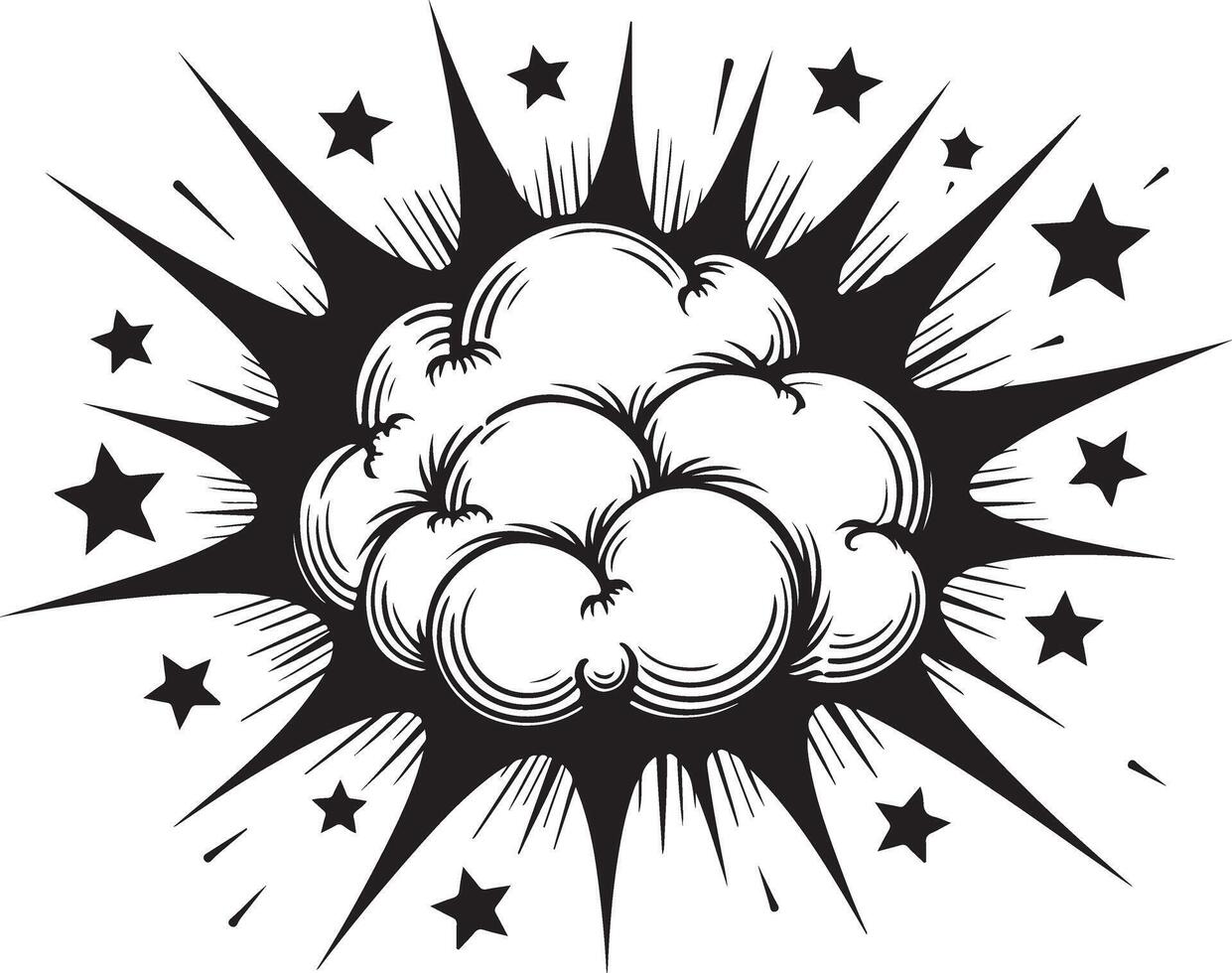 Comic book style explosion with stars vector