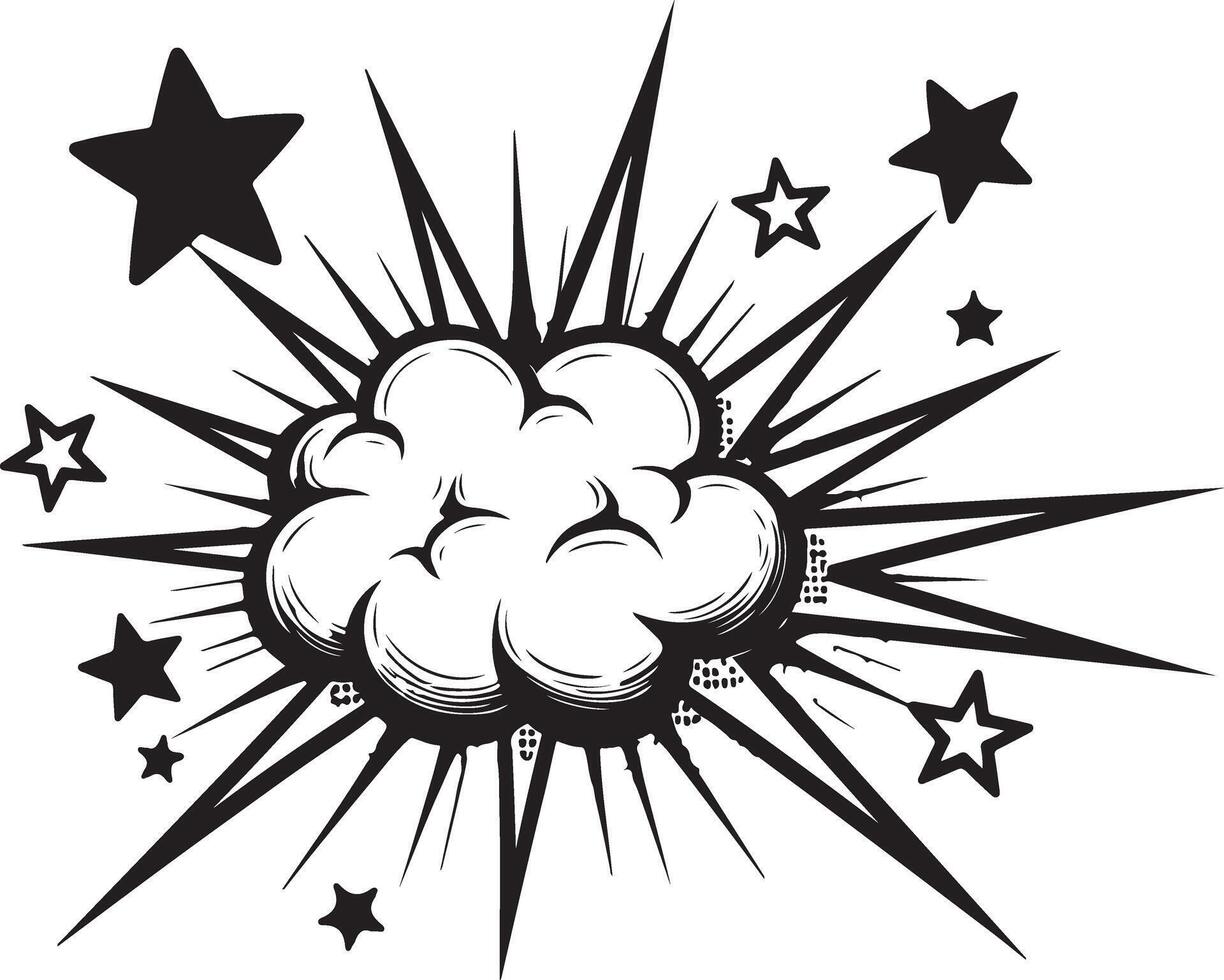 A comic book style explosion with stars vector