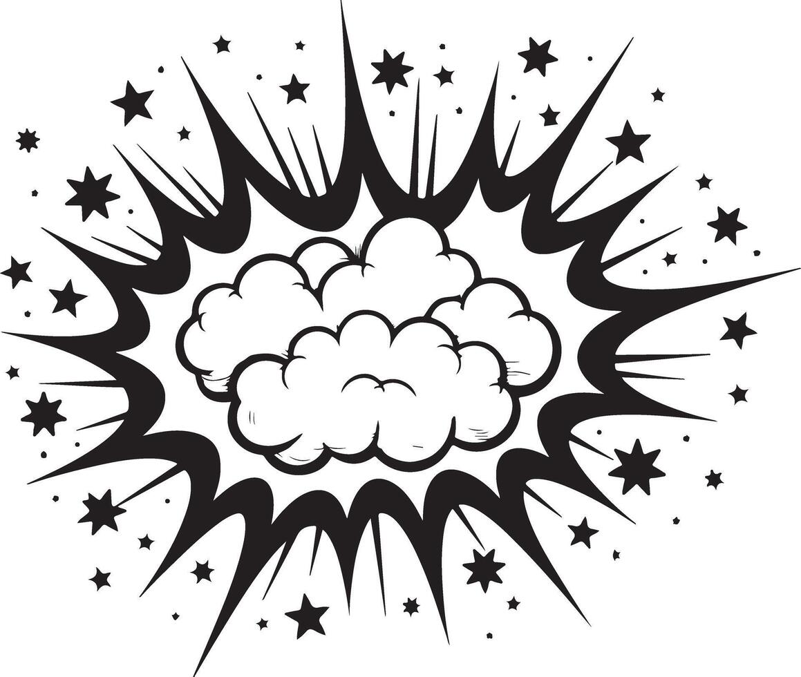Comic book style explosion cloud with stars vector