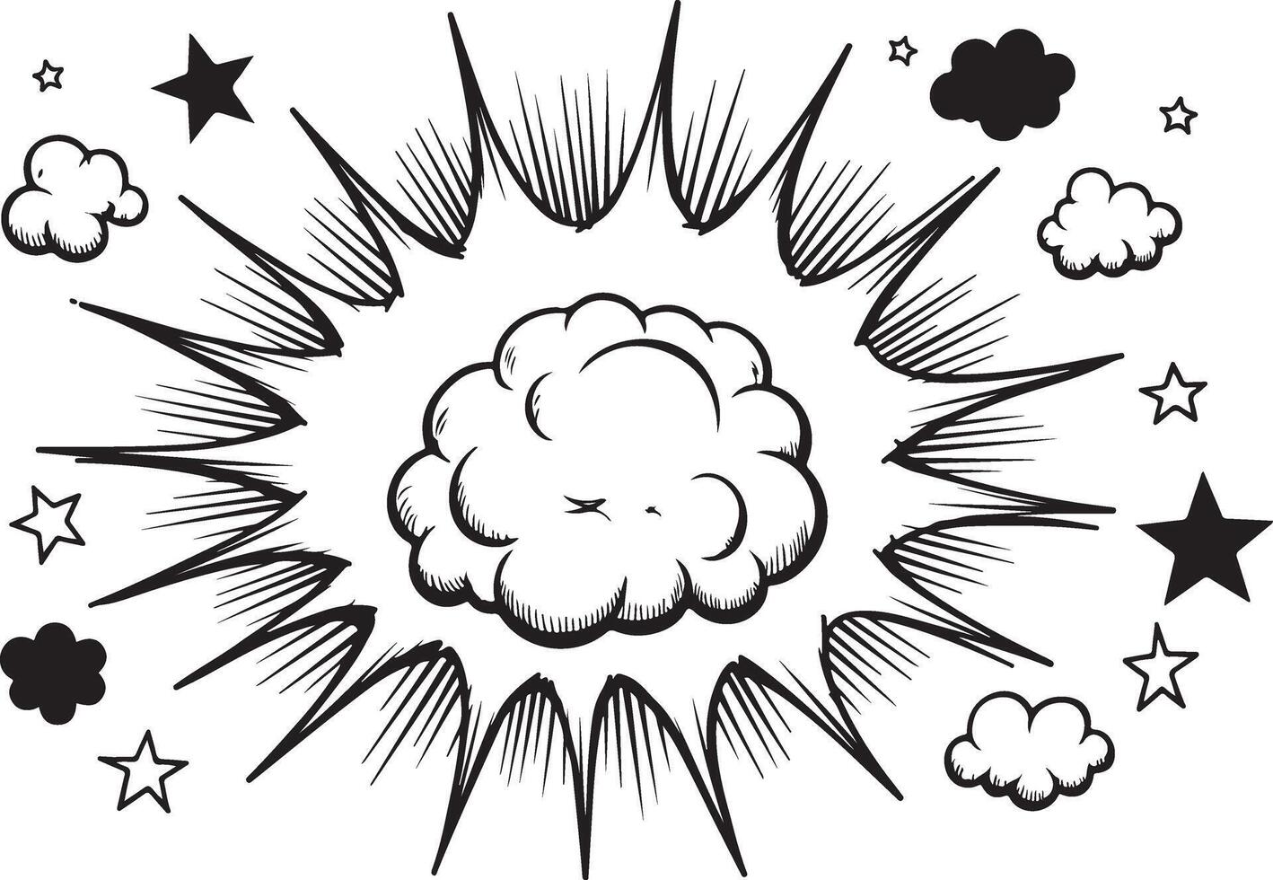 Comic book style explosion cloud vector