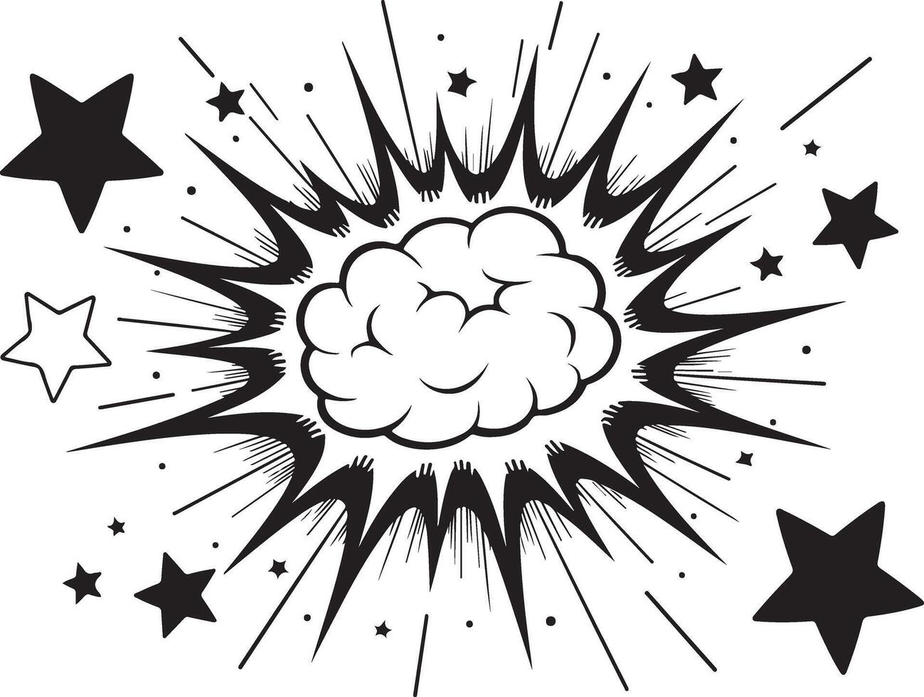 A comic book style drawing of a brain exploding vector