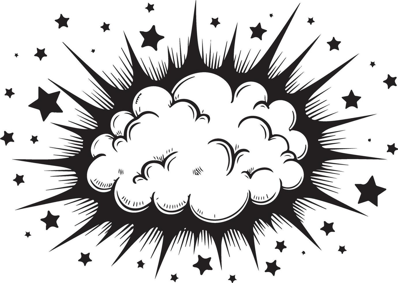 Comic book style cloud with stars vector