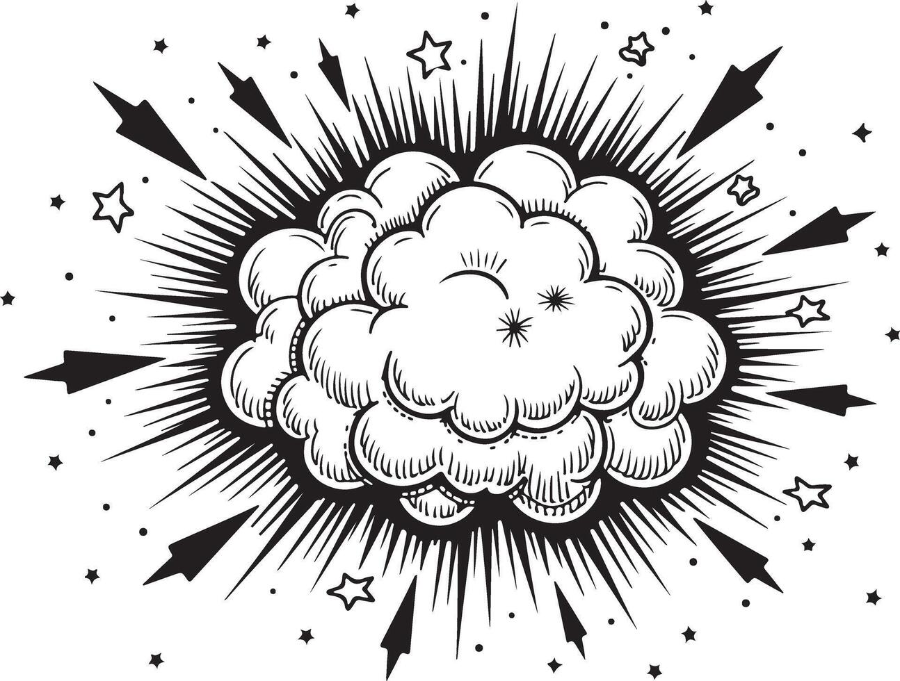 Comic book style explosion with stars and stars vector