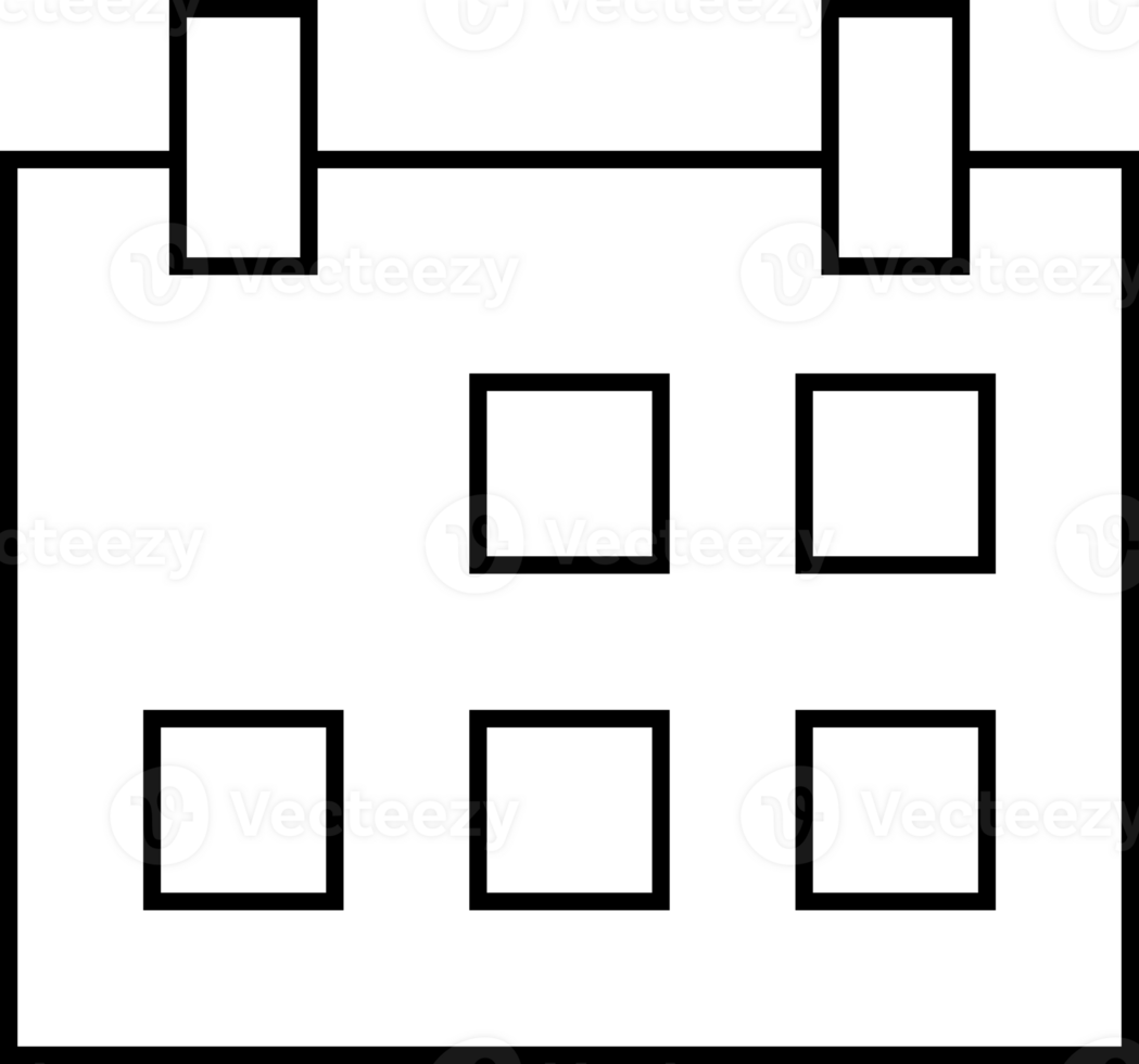 Black calender outline sign png