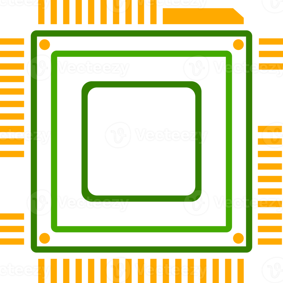 Green line chip intelligence CPU processor technology png