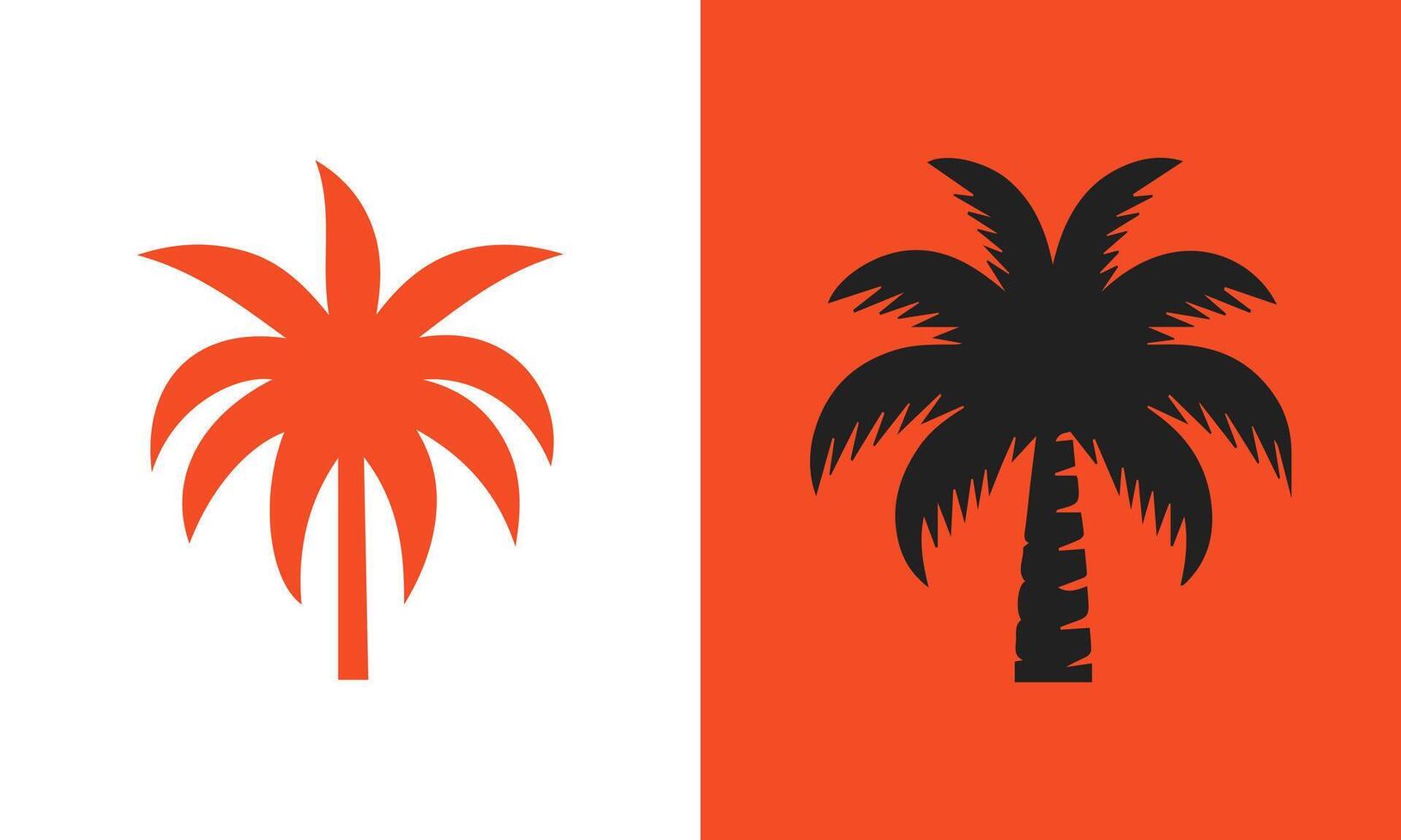 Minimalist Palm Tree Icons on background vector