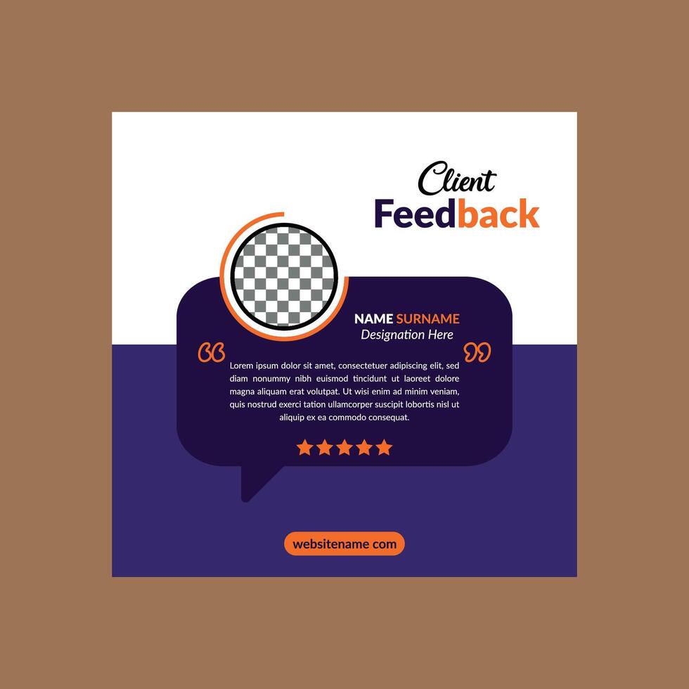 Modern Client Testimonial Layout. Luxurious Template Display for Promotional Campaign. vector
