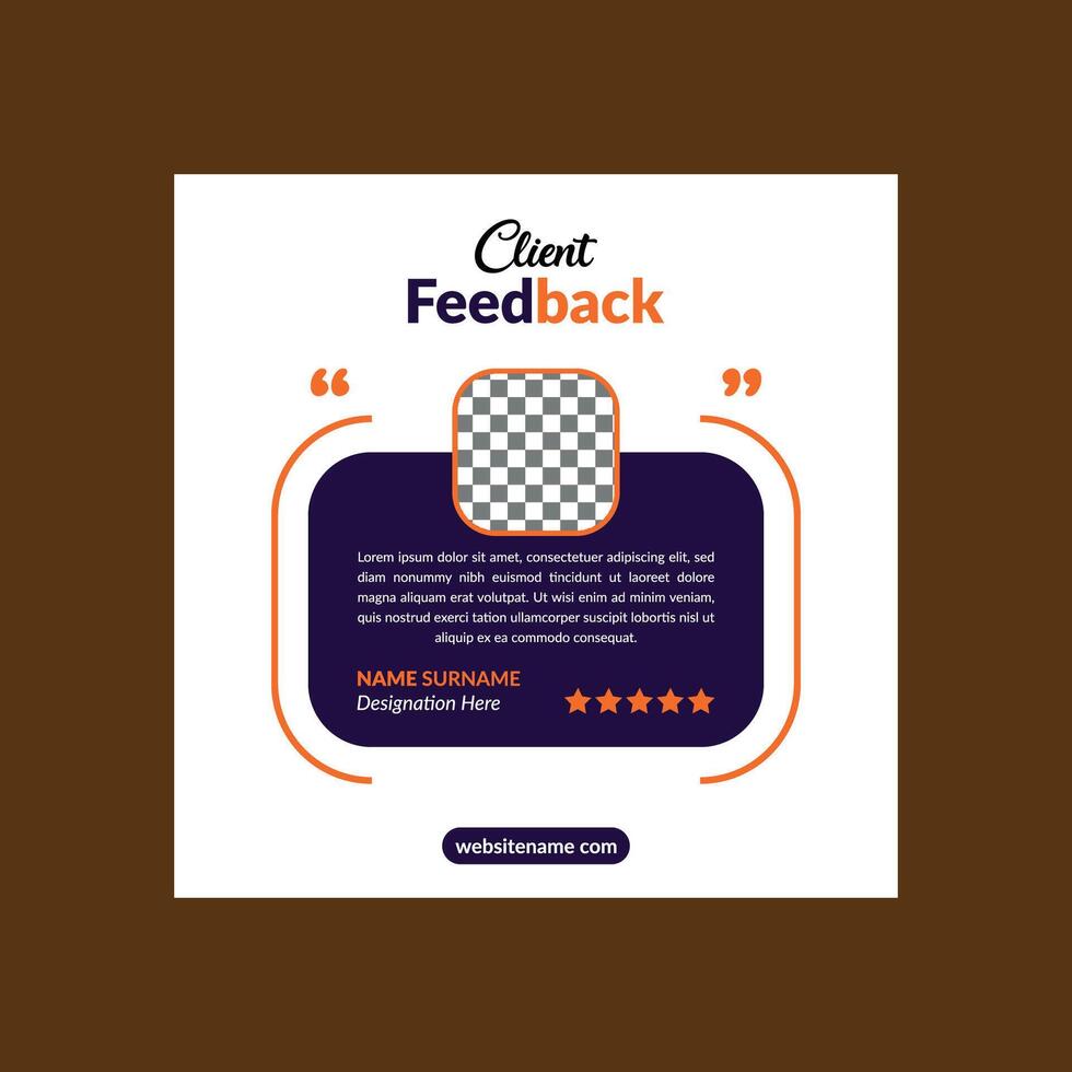 Modern Client Testimonial Layout. Dynamic Template Display for Promotional Campaign. vector