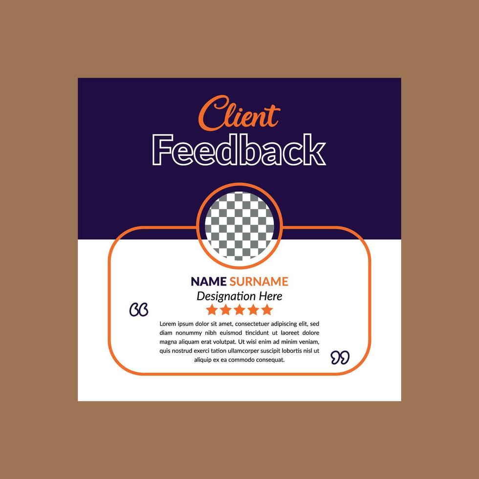 Modern Client Testimonial Layout. Innovative Template Display for Promotional Campaign. vector