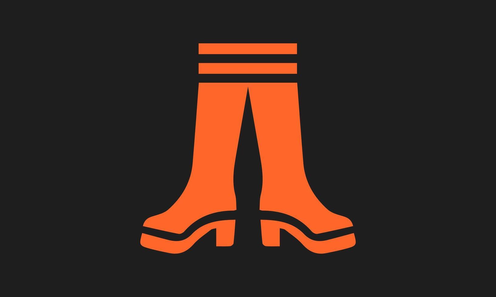 Bold Orange Platform Boots,Retro Fashion Icon, Minimalist Graphic Design vector