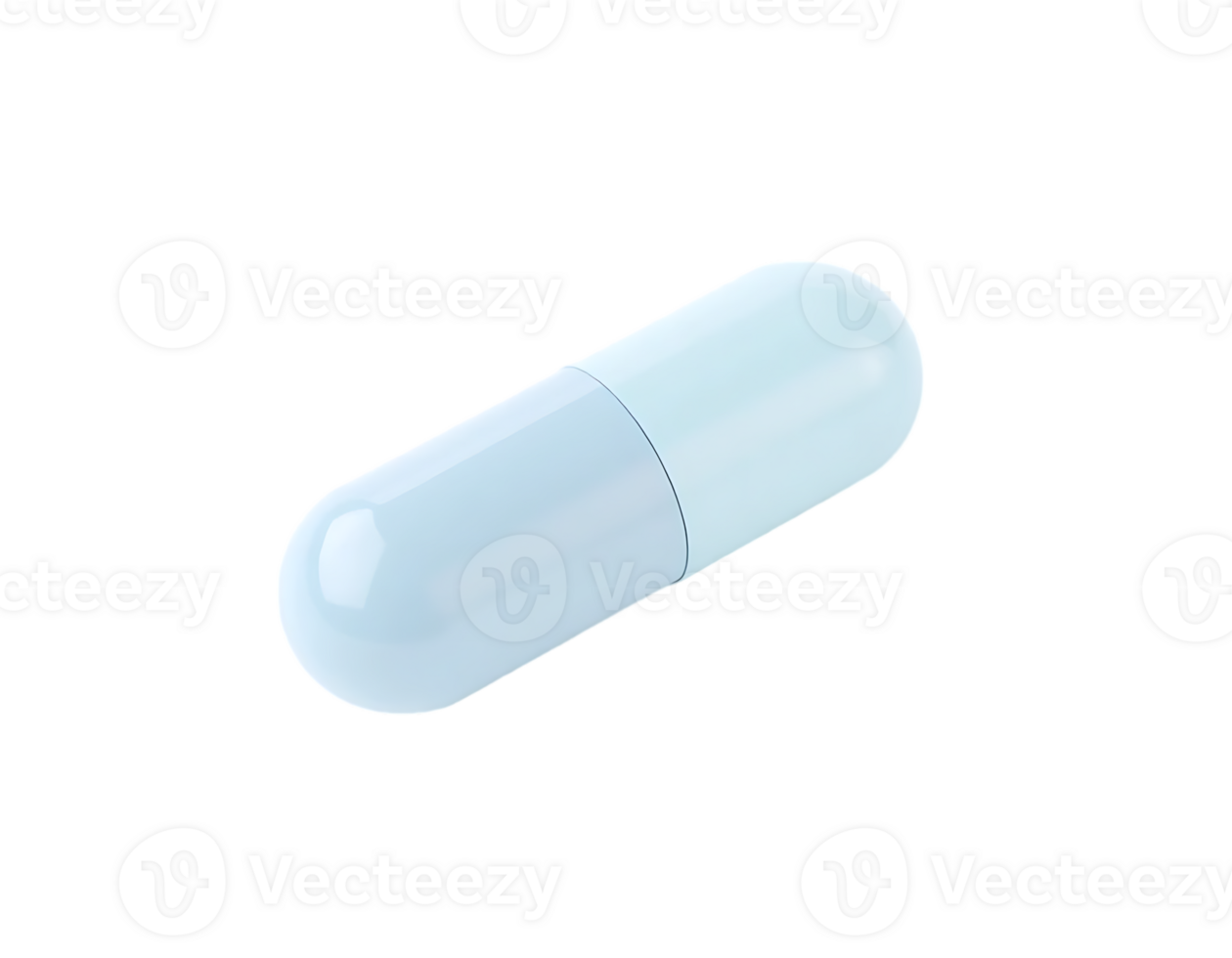 Blue Capsule Medication on Transparent Background png