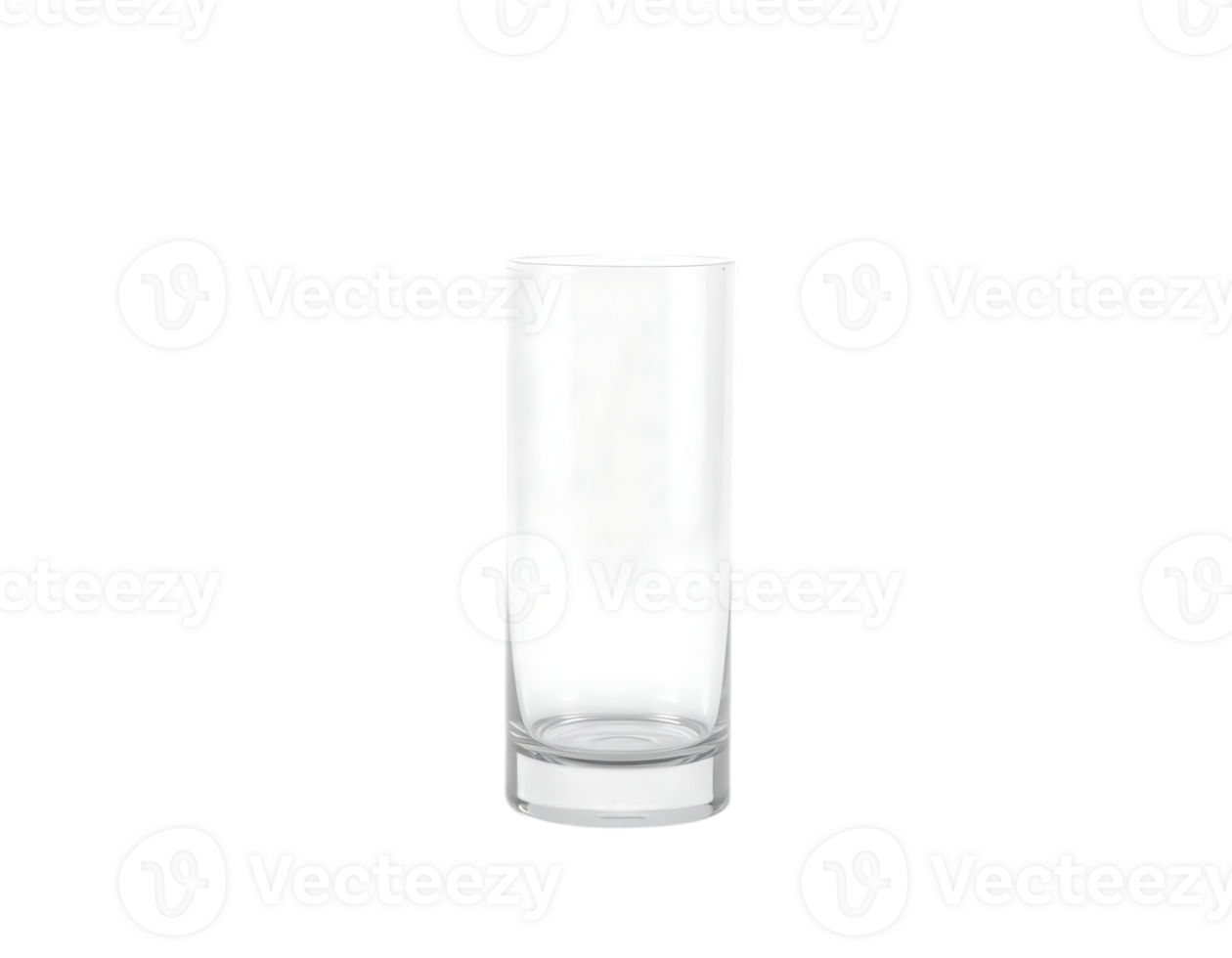A clear, empty highball glass isolated on a transparent backdrop. png