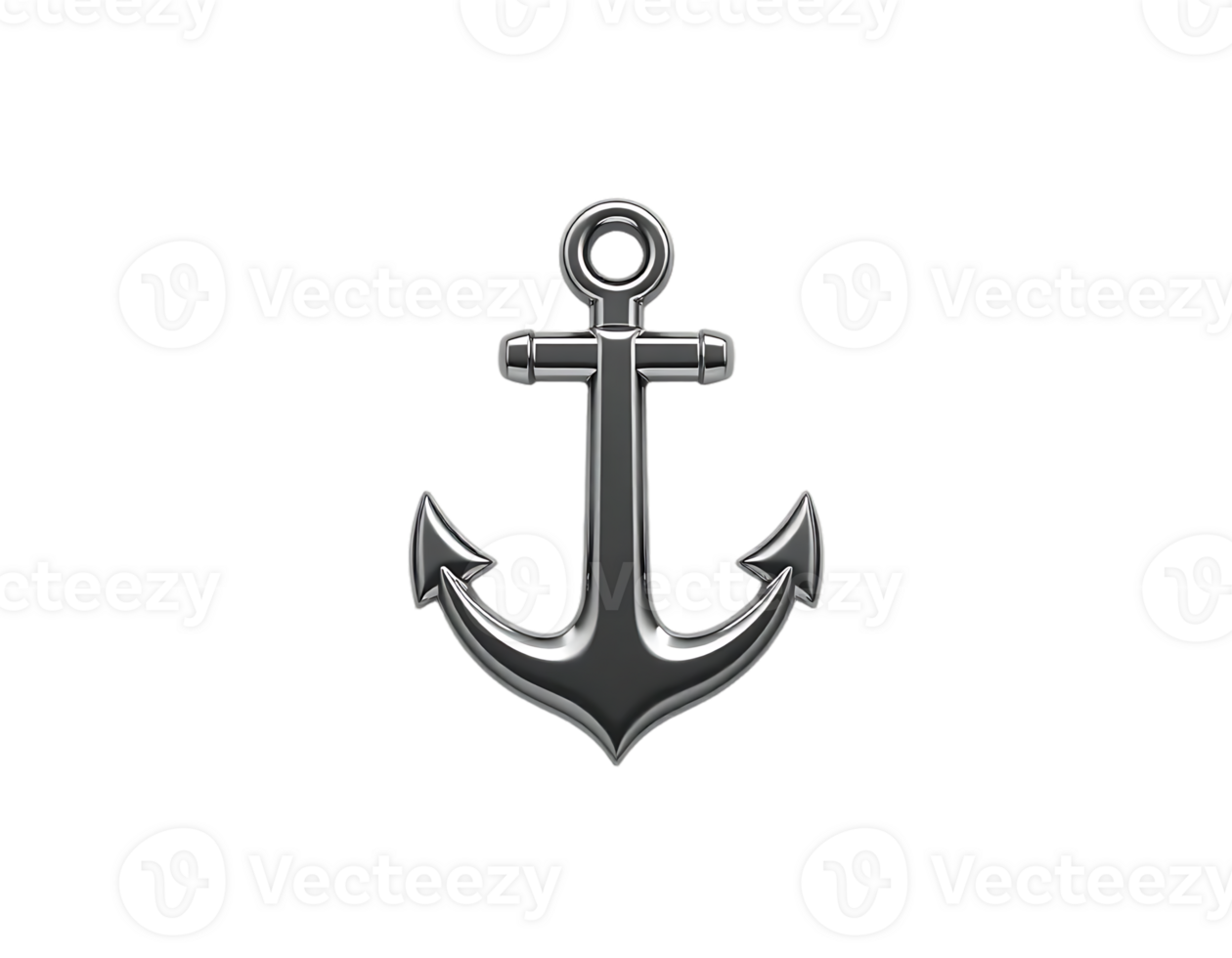 Shiny Metal Anchor Isolated on Transparent Background png