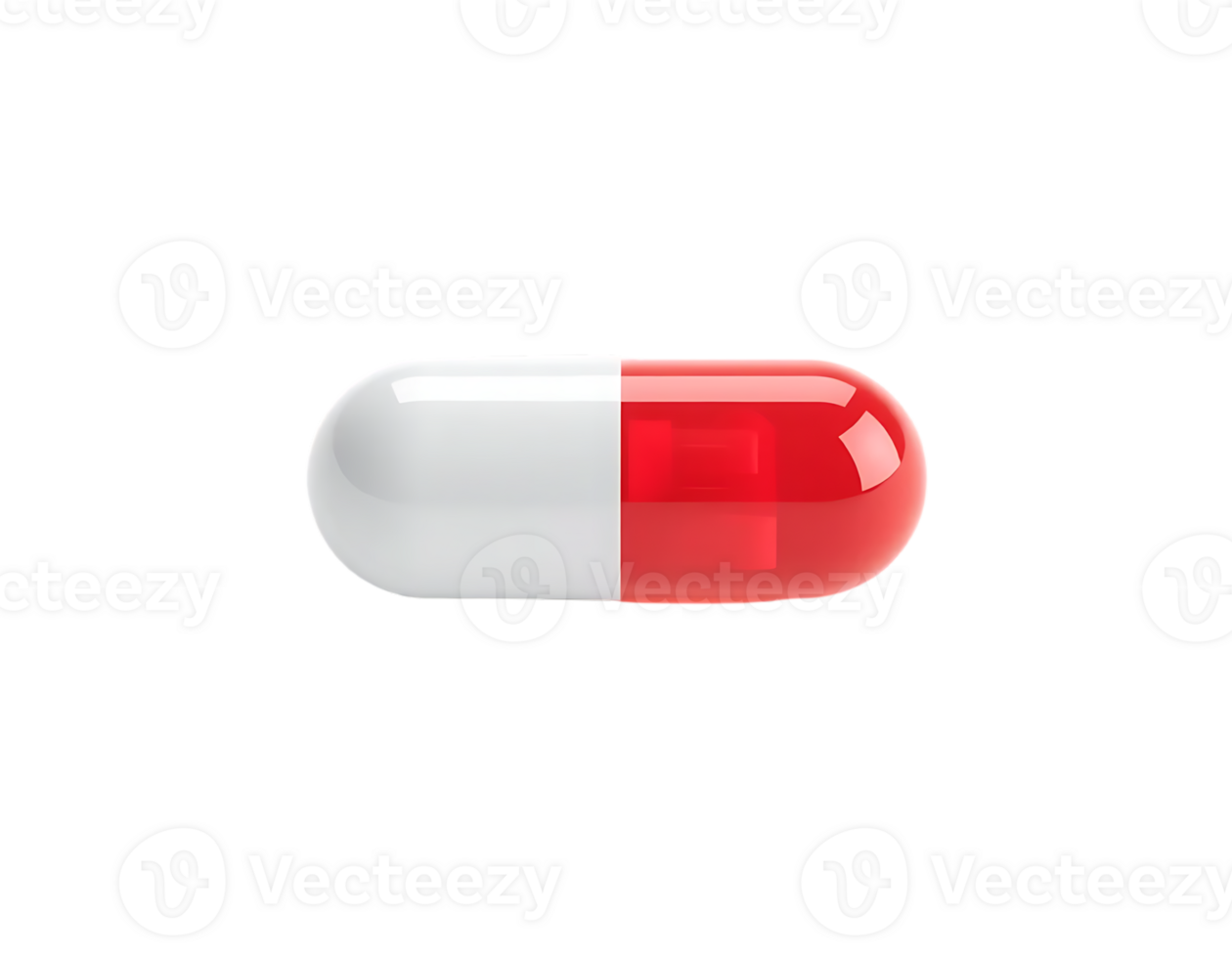 Red and White Capsule Pill png
