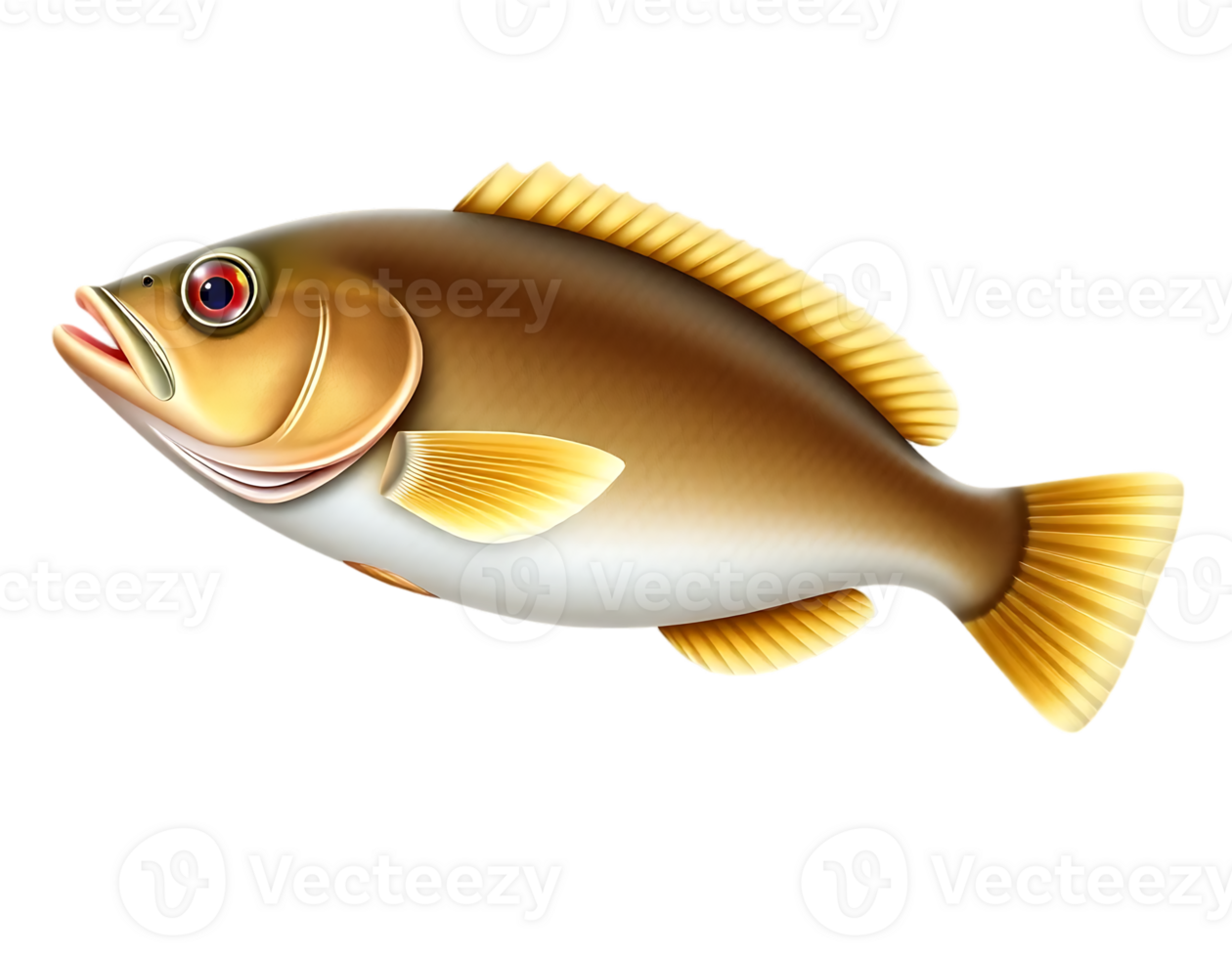 Detailed Illustration of a Golden Fish png