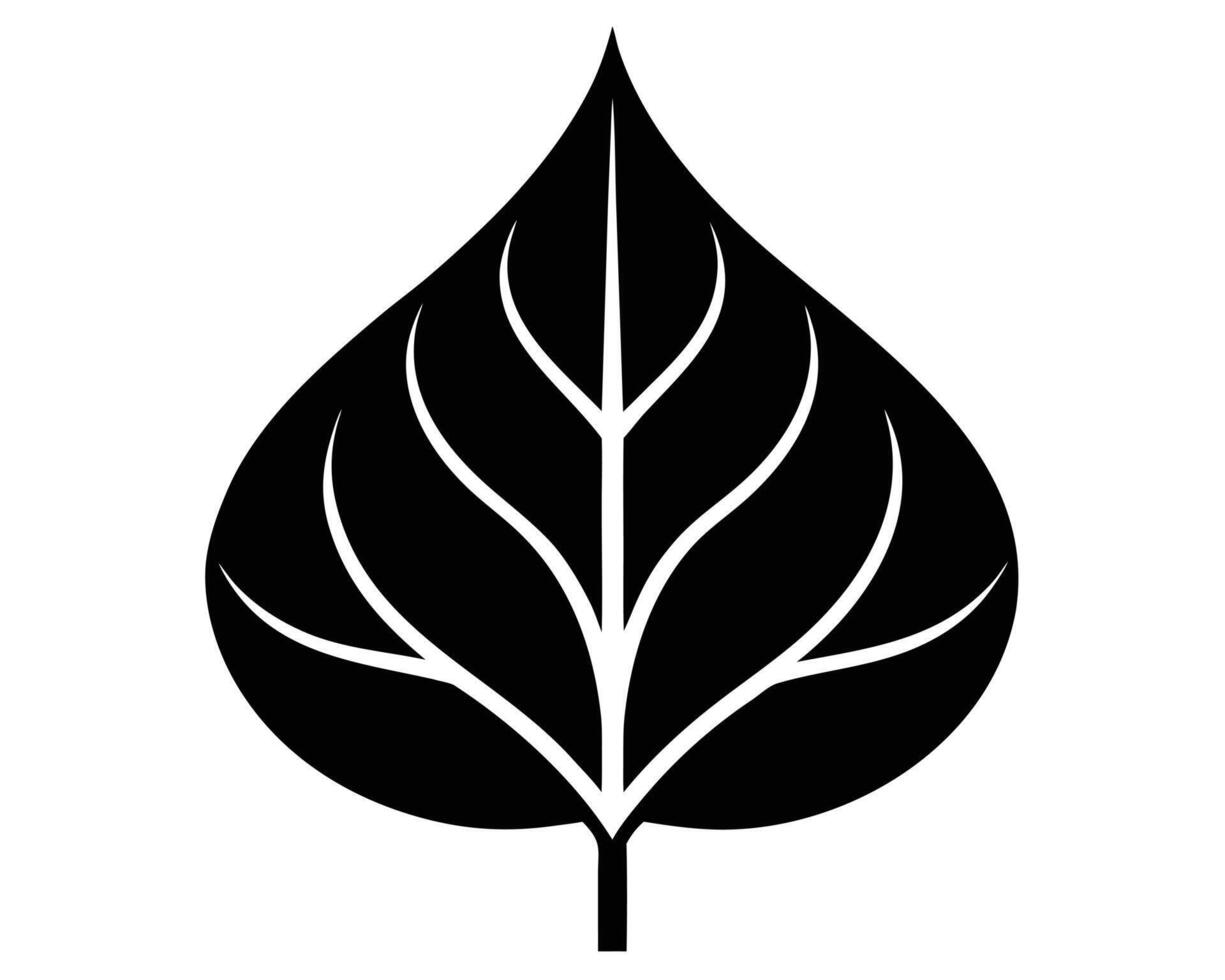 Serene Black Bodhi Leaf Illustration Minimalist Sacred Symbol of Enlightenment and Peace - Professional digital artwork with vibrant colors and detailed composition vector