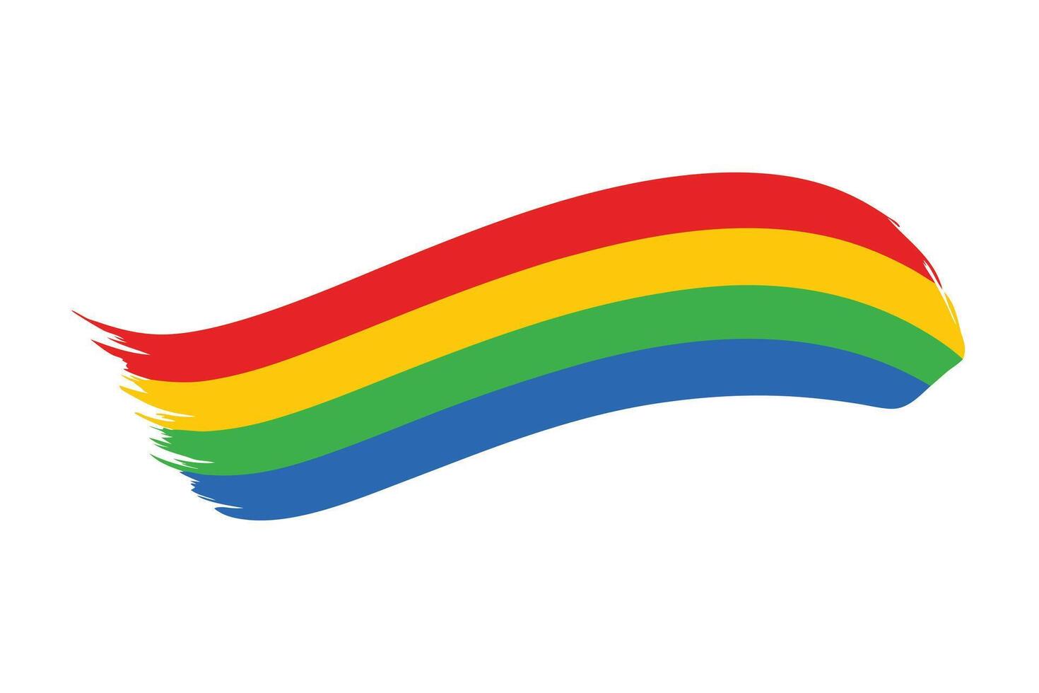 Vibrant Rainbow Brush Stroke Design Joyful, Colorful Arc on White Background - Professional digital artwork with vibrant colors and detailed composition vector