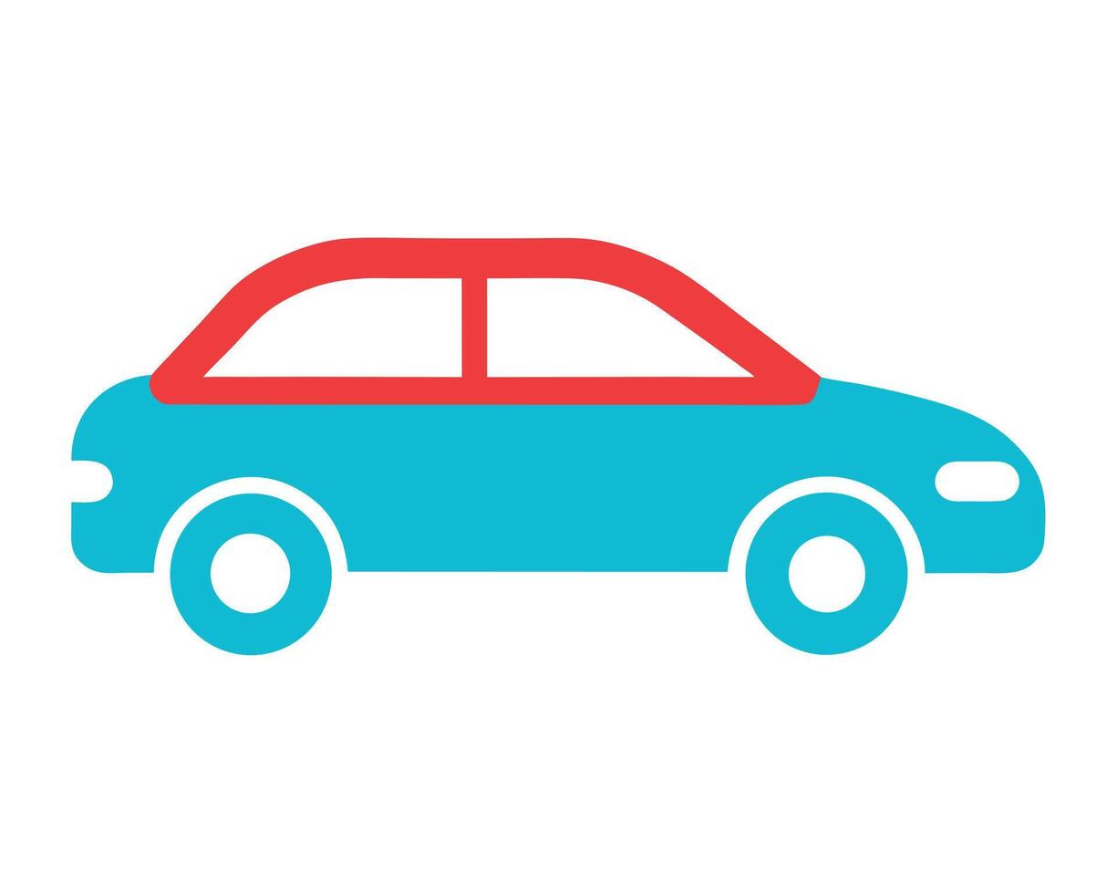Simple Blue Car Icon A Cheerful, Minimalist Illustration of a Small Automobile for Website Design vector