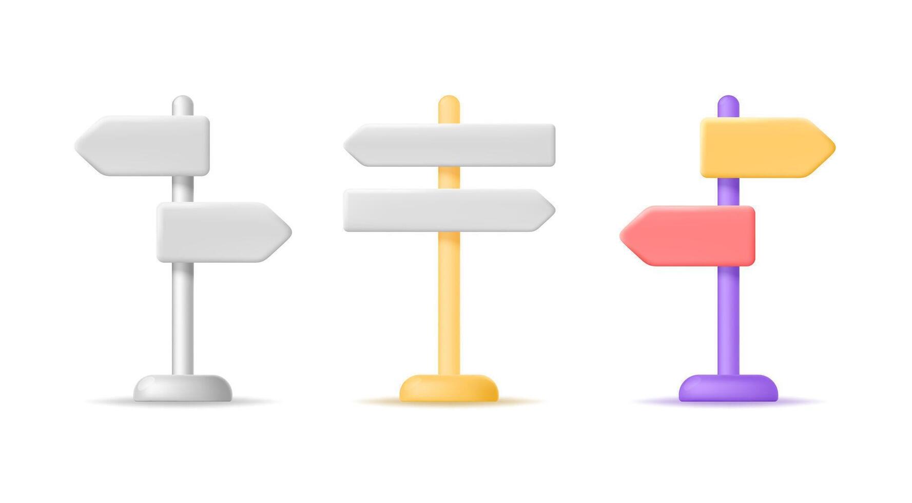 Colorful direction signposts illustration vector
