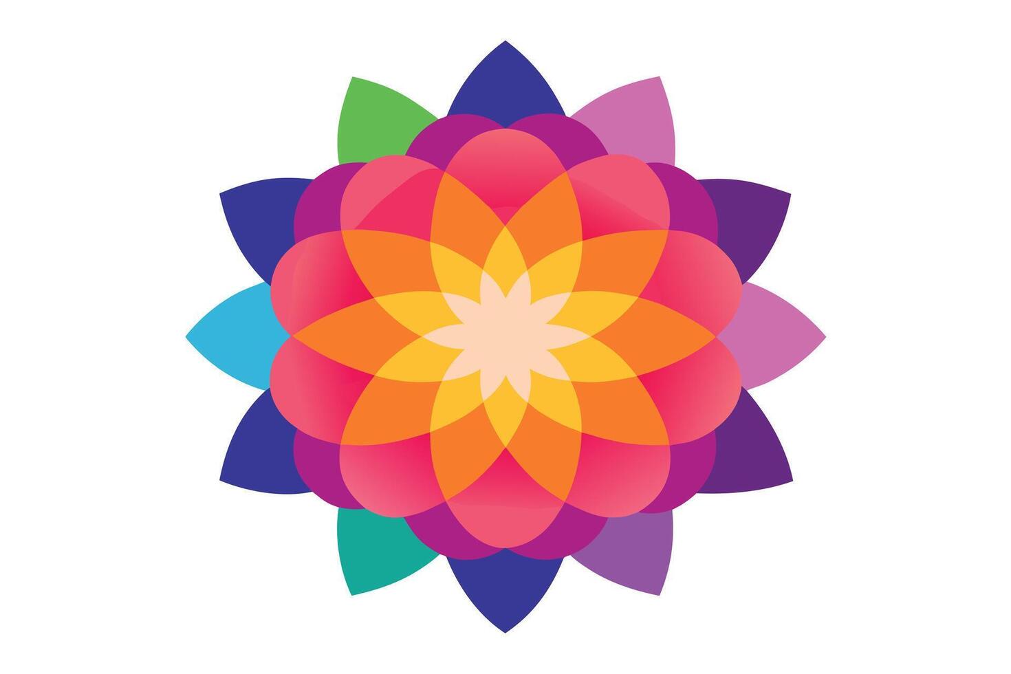 Vibrant Mandala Flower Design Serene Colorful Abstract Art for Peaceful Mood - Professional digital artwork with vibrant colors and detailed composition vector
