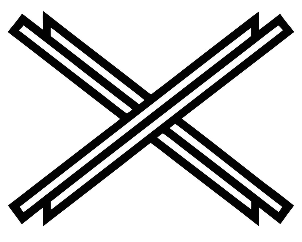 Striking Black and White Abstract Cross Design Bold, Geometric Lines Intersect on White Background, Creating a Modern and Minimalist Mood vector