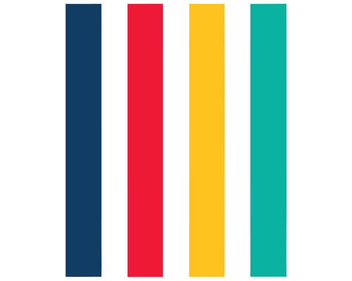 Vibrant Vertical Stripes A Bold and Cheerful Abstract Art Design in Blue, Red, Yellow, and Teal vector