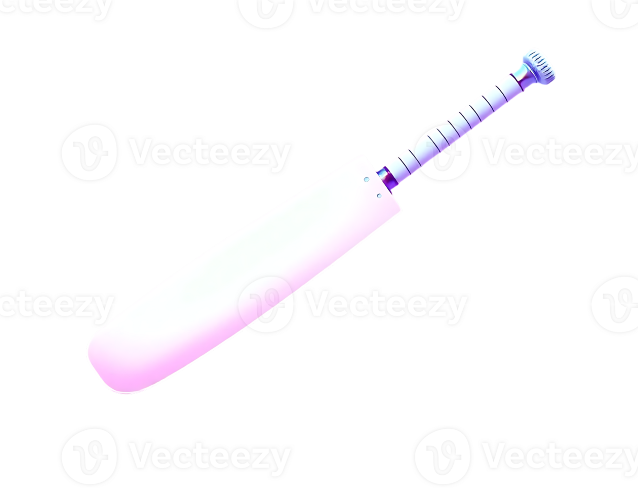 A 3D cartoon cricket bat on transparent background png