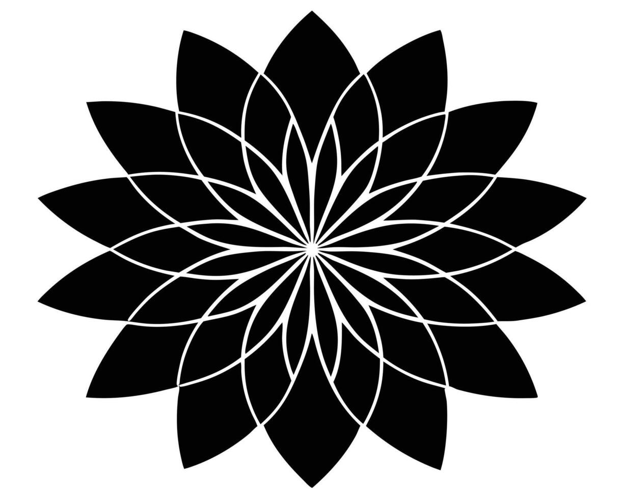 Serene Black and White Mandala Flower Design Intricate Geometric Pattern for Peaceful and Elegant Decor vector