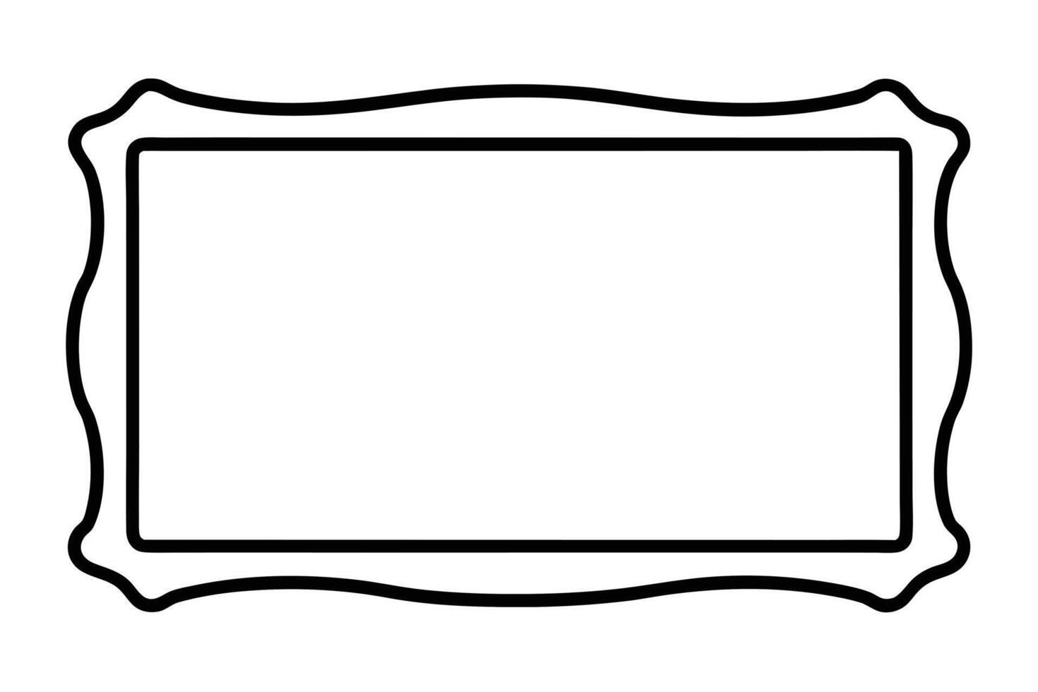 Elegant Black Outline Frame, Decorative Border for Pictures, Certificate, or Invitation Design, Simple and Classic Style, Isolated on White Background vector