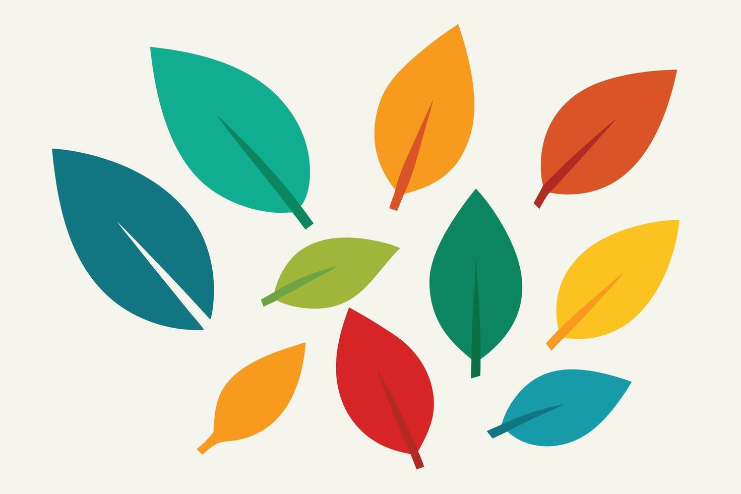 Vibrant Colorful Leaves Dancing on a Light Background A Joyful Autumn Illustration - Professional digital artwork with vibrant colors and detailed composition vector