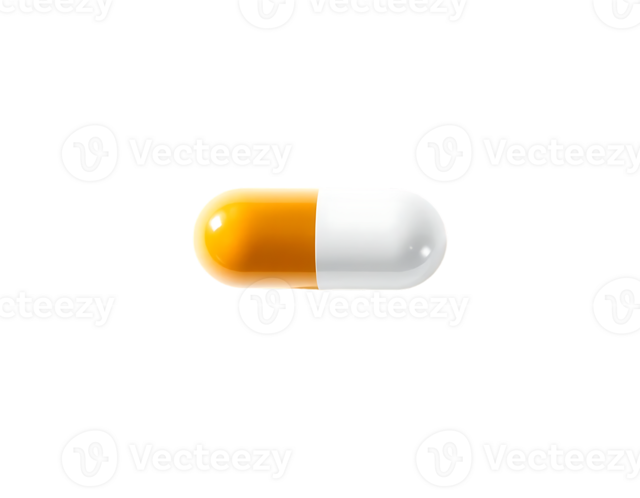 Orange and White Capsule Pill png