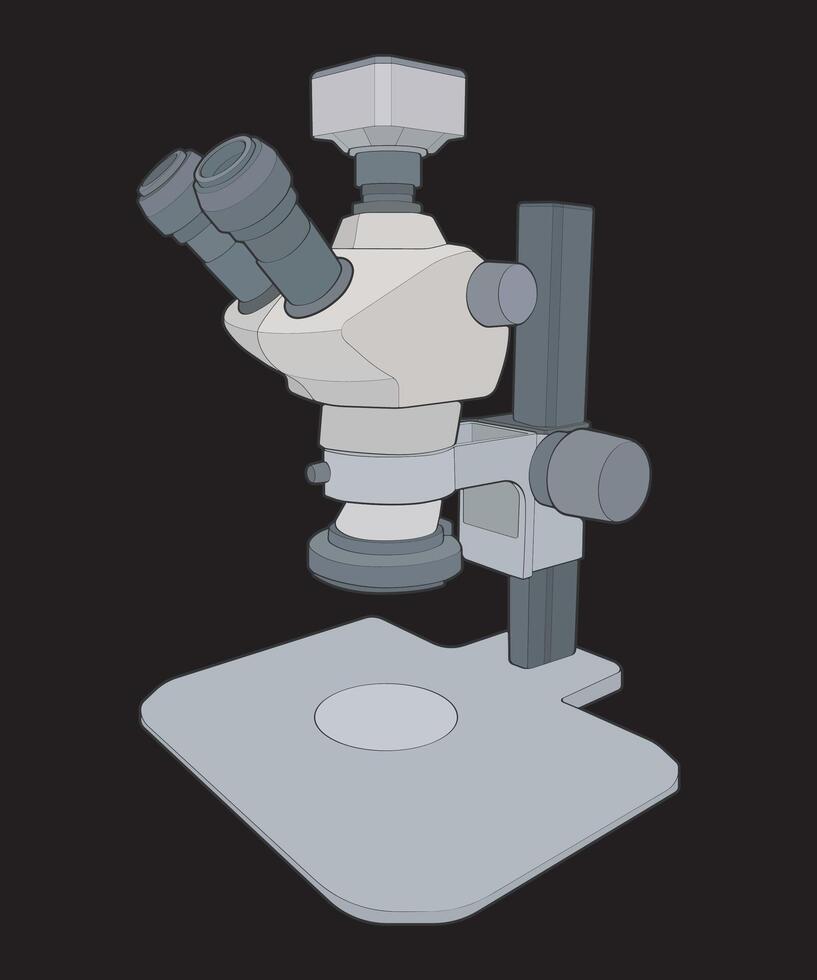 a microscope is shown on a black background vector