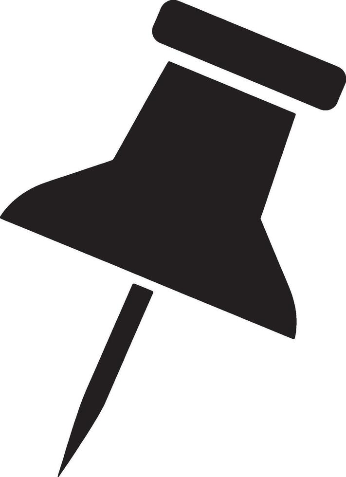 Push Pin Icon Of Thumbtack or Map Pointer Symbol for Location, Important Notes, Attachment, and Office Stationery vector