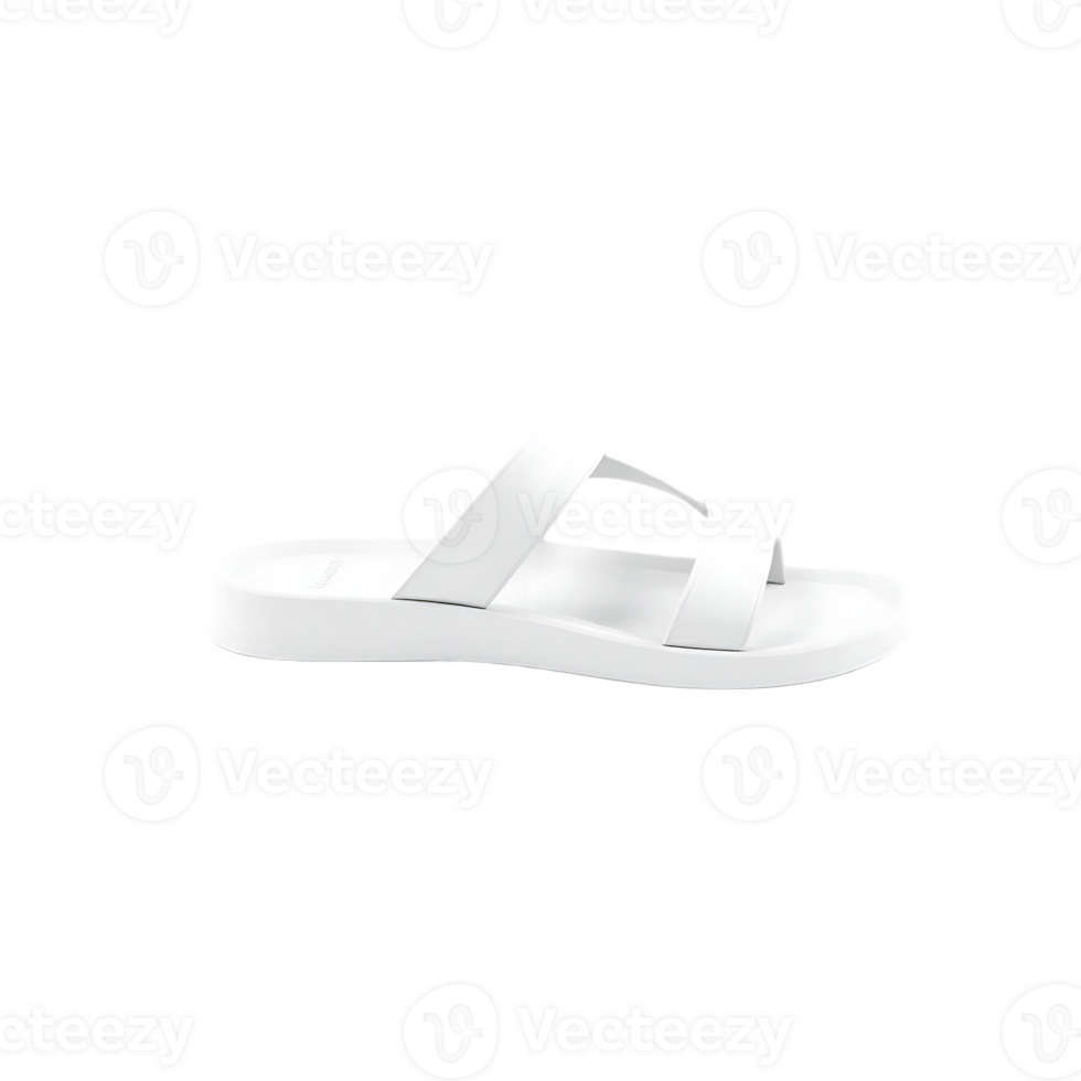 White Slide Sandals Isolated on Transparent Background png