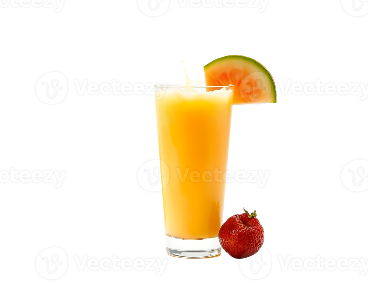 Refreshing Juice with Strawberry and Melon Slice png