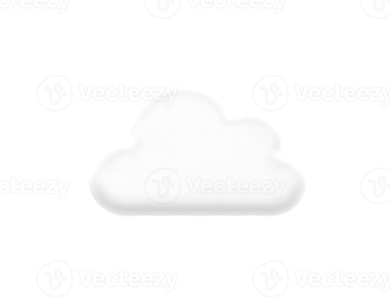 3D Cloud Icon on Transparent Background png